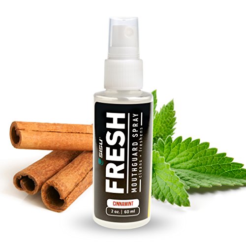 SISU FRESH Mouth Guard Spray Cleaner and Freshener for Sports Mouthguards, One Bottle , White , 2 oz.