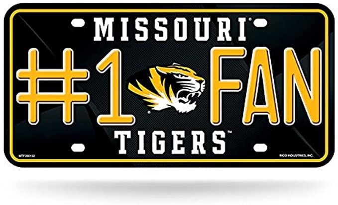 Missouri Mizzou Tigers #1 Fan - 12x6 Metal License Plate Tag