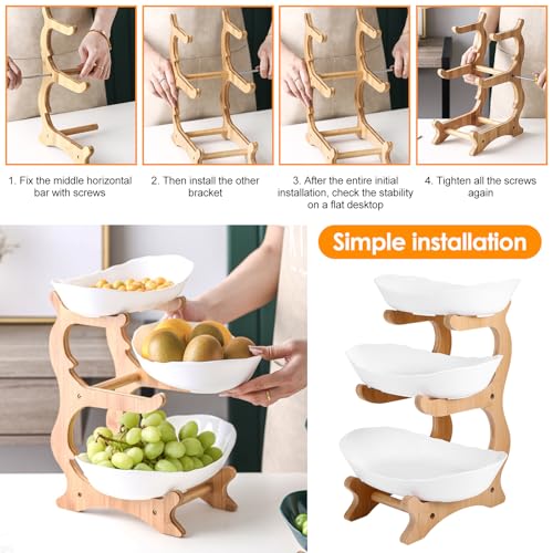 Miawtro Etagere 3 Etagen,Platzsparende Obstschale,Die Obstkorb Etagere Kann Zum Platzieren Von Obst Und Gemüse Verwendet Werden,Die Obst Etagere Kann Auch Zum Platzieren Von Snacks