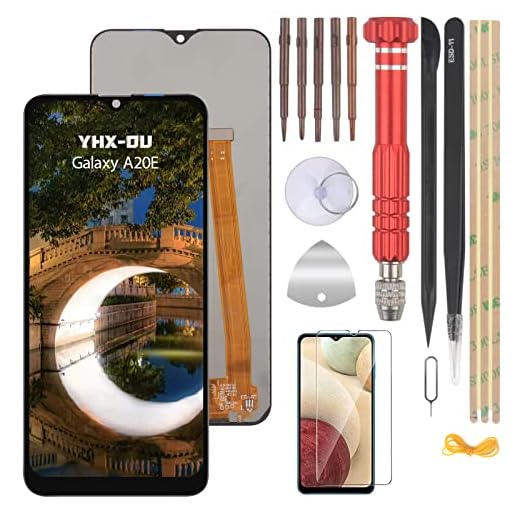 YHX-OU 5,8 tum LCD-skärm för Samsung Galaxy A20E SM-A202F pekskärm ersättningsskärm med verktyg 1 st skyddsfilm (svart)[Inte för Samsung Galaxy A20 A20S]