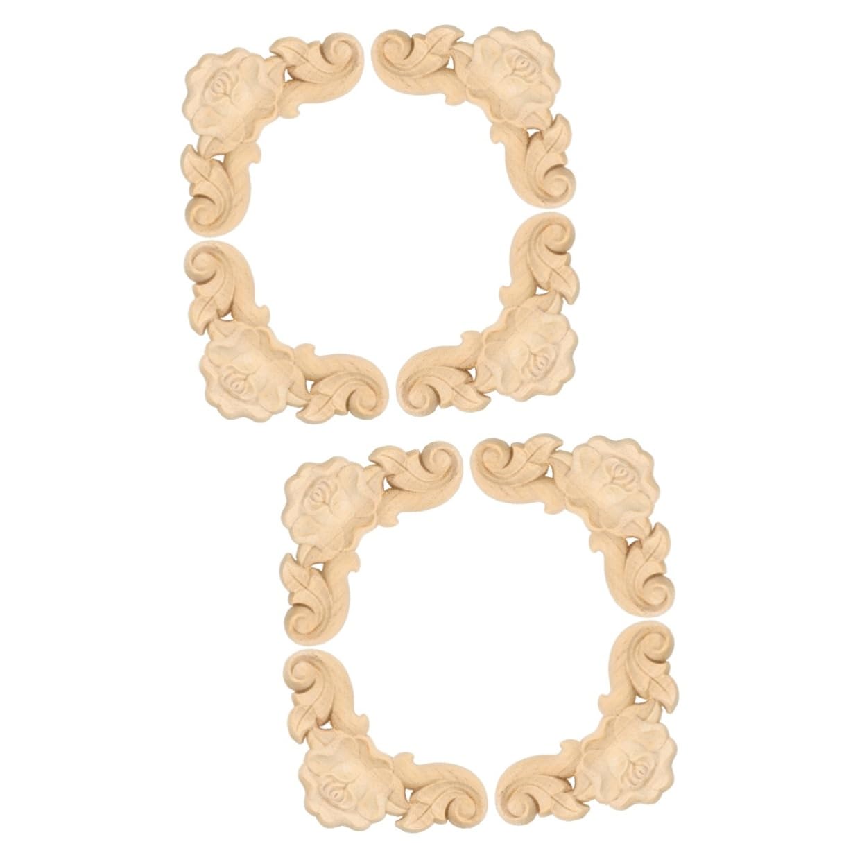 Apliques de madera PRETYZOOM de 8 piezas ornamentos decorativos para muebles y gabinetes del hogar