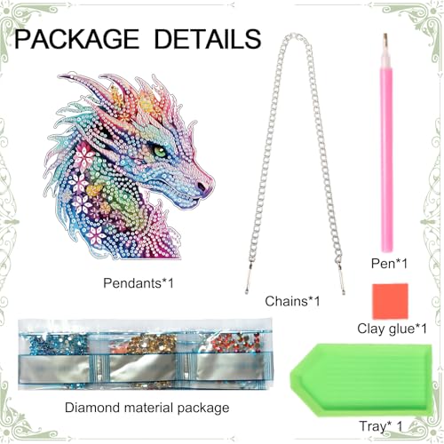 Image of AiYuanzsh Colorful Dragon Diamond Art Painting Hanging Decor - DIY 5D Crystal Rhinestone Art Kit for Adults, Fantasy Window Wall Ornament Craft Gift