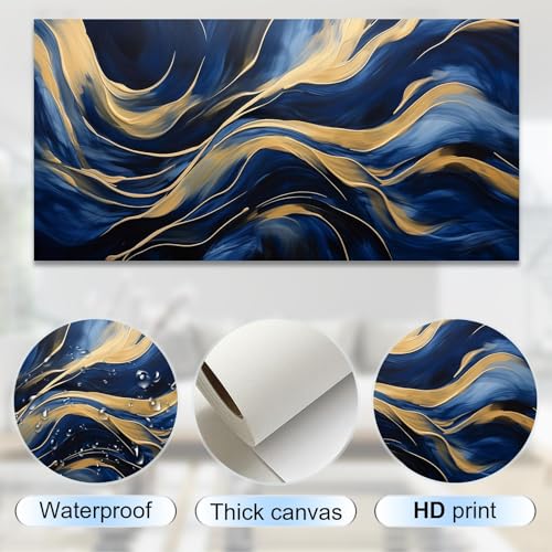 Peinture marbre abstraite feuille d'or de haute qualité avec cadre