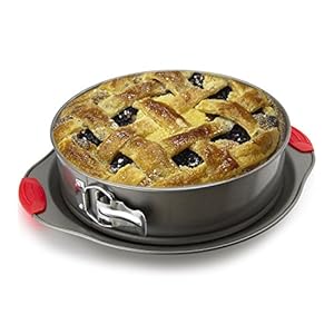 Boxiki Kitchen 10 Inch Nonstick Springform Pan, Professional Spring Form and Cheesecake Baking Mold, Leakproof Cake Pan With Silicone Handles