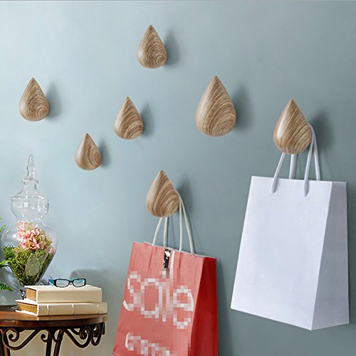 Voleseni™ Crochet mural chic en bois pour porte de salle de bain - Couleur bois - 5 x 8 cm Cover