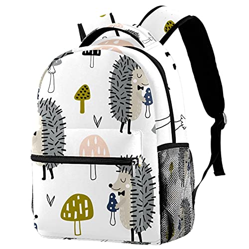 Sac à dos voyage hérisson champignon avec porte-bouteille enfants