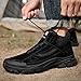 QWUIEOIN Men's Fashion Genuine Leather High Top Lace-Up Outdoor Hiking Boots Comfort Round Toe Non-Slip Casual Shoes for Walking Hiking Farm Backpacking (8,Black)