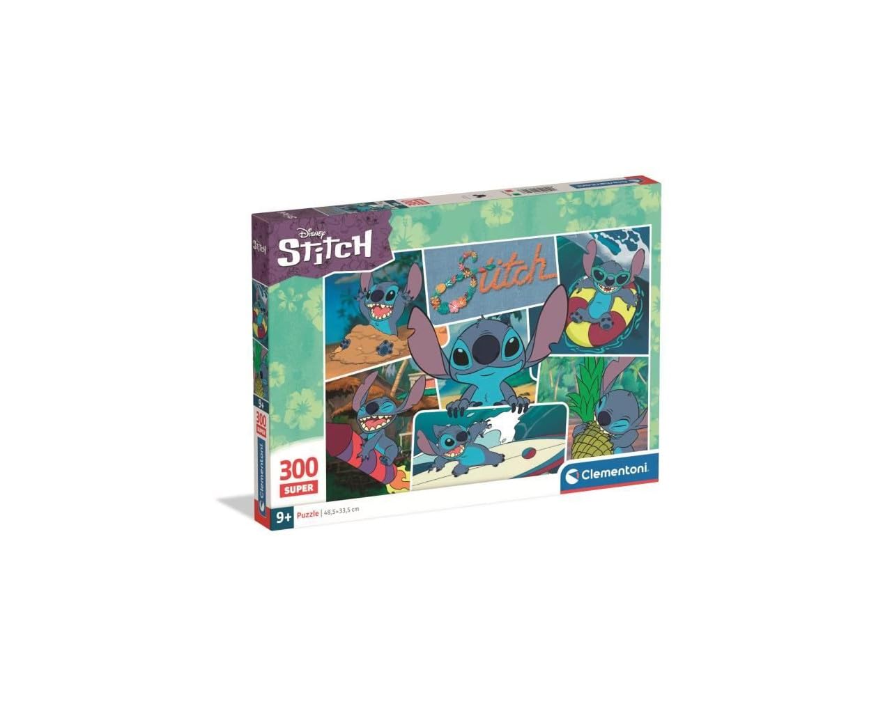 Clementoni - 21742 - Supercolor Puzzle - Disney Stitch - 300 Pieces, Jigsaw Puzzle for Kids Age 3, Puzzle Cartoon, Made in Italy