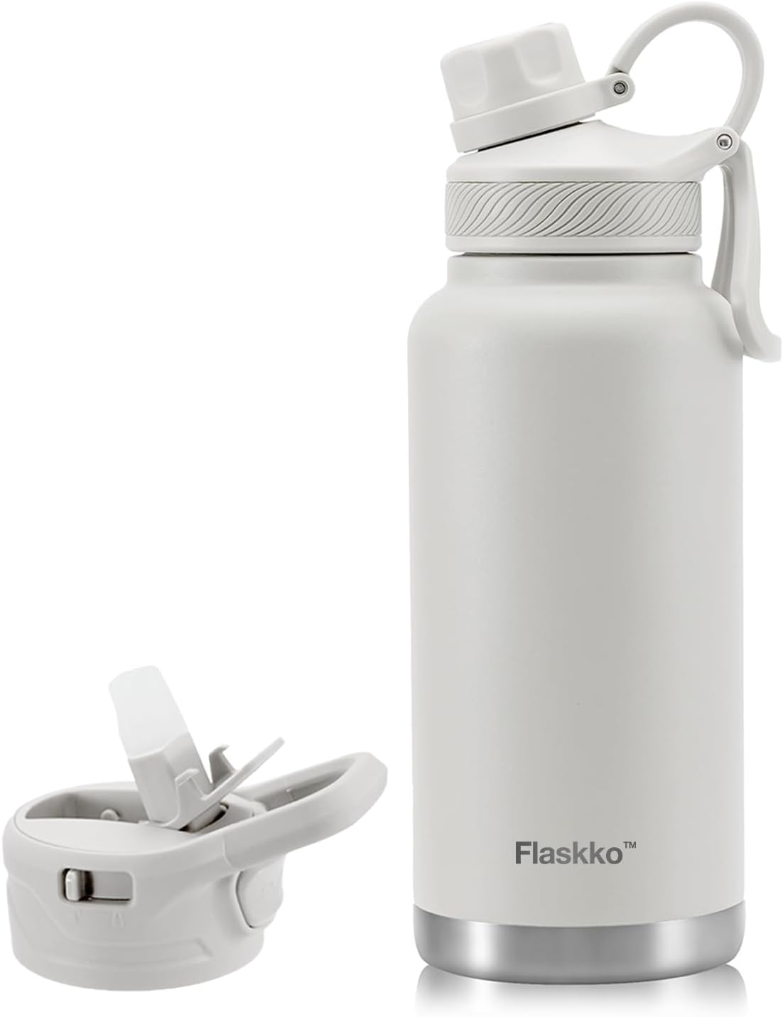 Insulated Sports Water Bottle - Stainless Steel Thermos, Leakproof Flask, Double-Walled, BPA-Free - Men, Women in & Kids - School, Office & Gym… (Ivory, 32oz / 950ml)