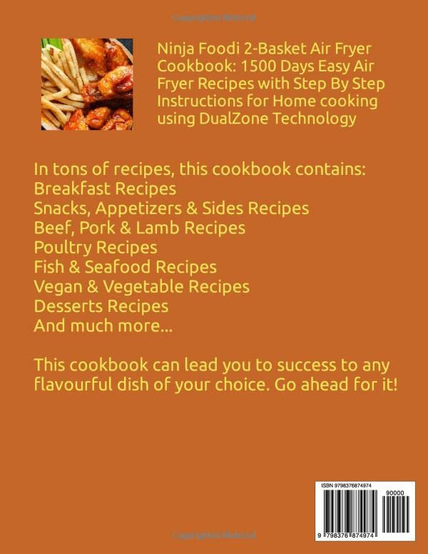 Miniatura 2 de Ninja Foodi 2-Basket Air Fryer Cookbook 1500 Days Easy Air Fryer Recipes with Step By Step Instructions for Home cooking using DualZone Technology