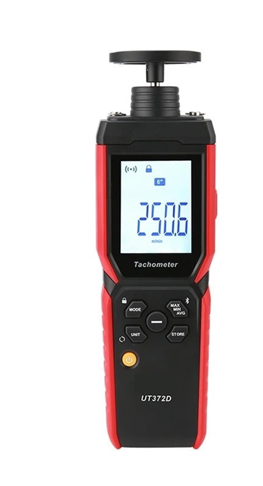 Digitaler Drehzahlmesser, Drehzahlmesser UT372D 2-in-1-Laserkontakt Und Berührungslos Tacometro Digitaler Spin 1 Bis 19999,LCD-Display