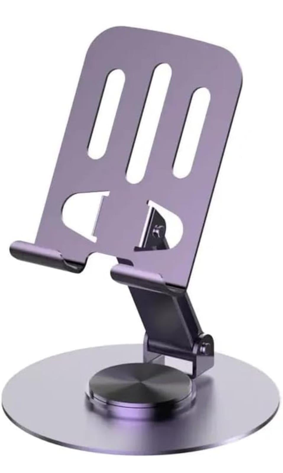 ZORDIK Rotatable & Foldable Tabletop Mobile Stand with Stable Metalic Round Base | Multiple Adjustments of Height & Angle Phone Stand | Mobile Holder for Smartphones | Tablets & Kindles (B0D3RPRFTB) Amazon Price History, Amazon Price Tracker
