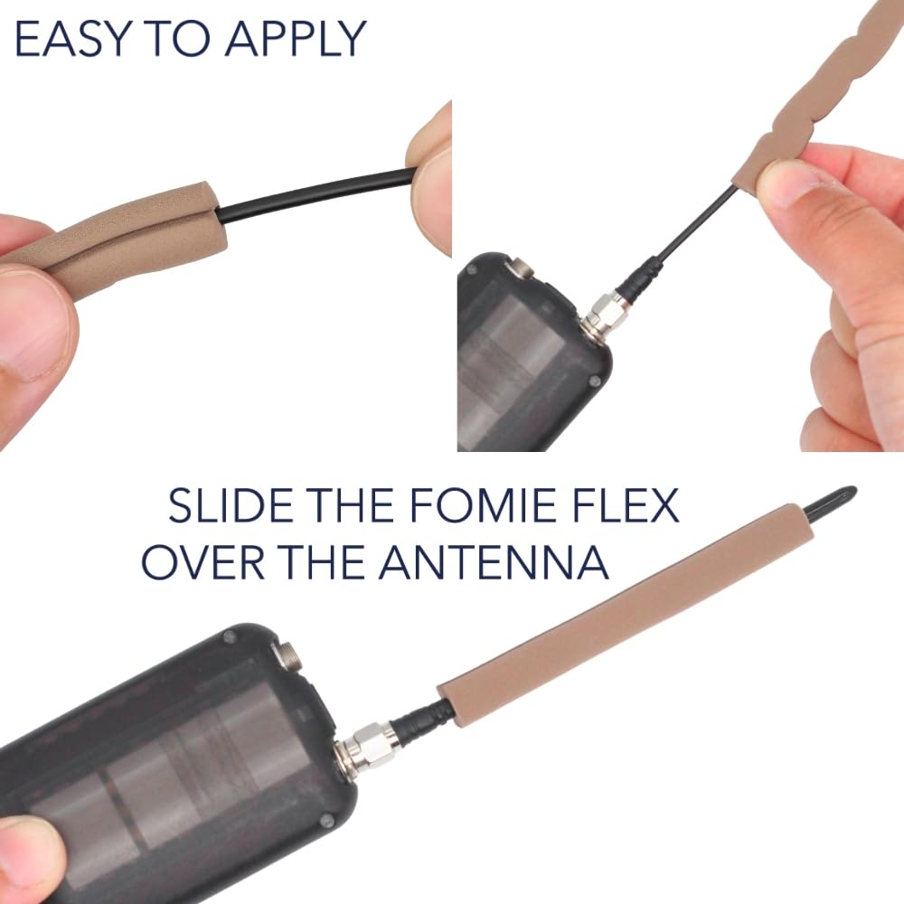 URSA Foamie Flex RF Savers - Protectores de RF de espuma flexible para antenas de látigo y antenas - Mejora la señal, reduce el ruido de la ropa y protege contra el sudor, paquete de 4 (caramelo)