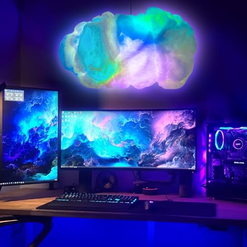 Image of Cloud LED Lights for Bedroom - Aesthetic Mood Light, Music Sync App Control Wall Light, 3D Ceiling Lamp Color Changing Strip Lights, Cool Stuff for Kids Room Decor, Cool lights for Room Decorations