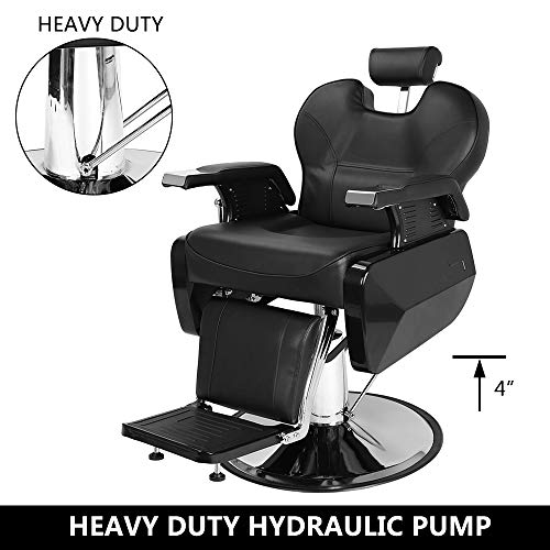 Omysalon All Purpose Hydraulic Barber Chair Recline 360 Degree Swivel Height Adjustable Heavy Duty Hairdresser Chair Beauty Salon Spa Tattoo Styling Equipment #TOP5