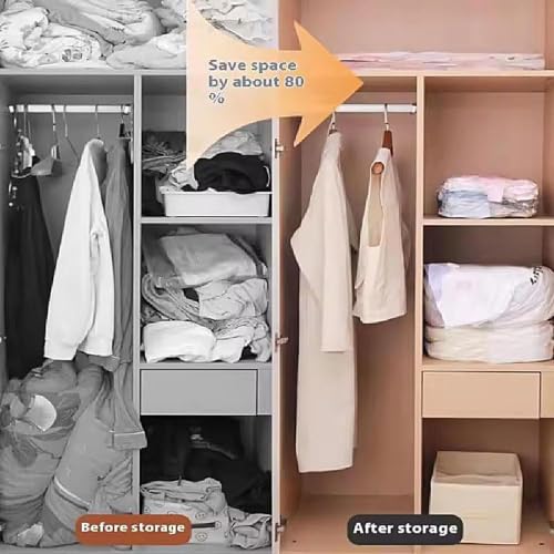 Bolsas de vacío de viaje con compresión manual sin bomba para mantas y textil 6