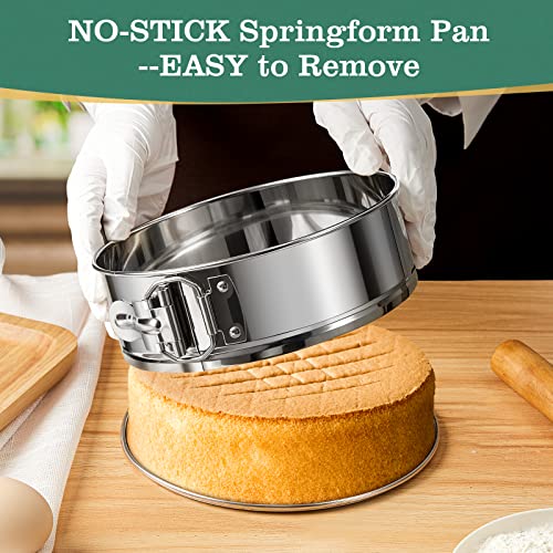 E-Gtong 9 Inch Springform Cake Pan, Stainless Steel Springform Pans, Leakproof & Nonstick Cheesecake Pan With Removable Bottom, Round Spring Form Cake Pan For Baking #TOP5