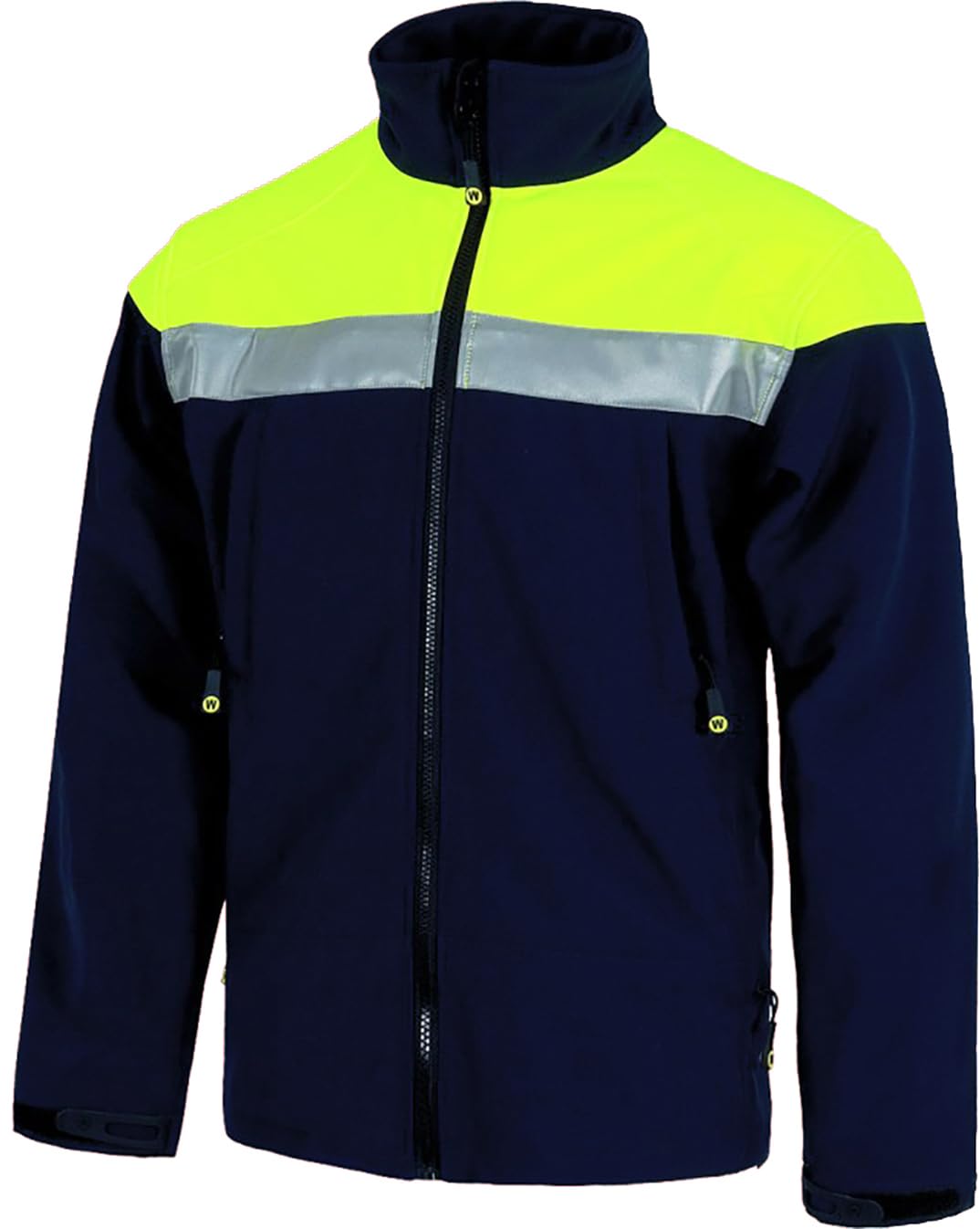 WORKTEAM Cazadora Softshell Alta Visibilidad, Corta Vientos y Repelente al Agua, Membrana Transpirable Aislante, Cintas Reflectantes, Certificada EN 14058 Unisex