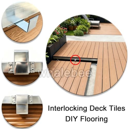 Dalles de terrasse WPC 84x84cm marron avec hauteur réglable - 6