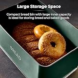 Tower T826175FOR Renaissance Bread Bin, 16L Capacity, Simple Pull Lid, Forest Green - Image 3