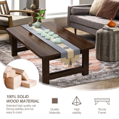 Table basse pliante japonaise bois massif salon meuble bas moderne