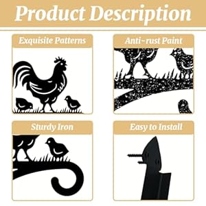 Iron plant hangers hooks for outdoor indoor hanging plants fern pots lantern bird feeder wind chimes 12×14 rooster weather resistant metal wall brackets for garden farmhouserooster  urban country home decor