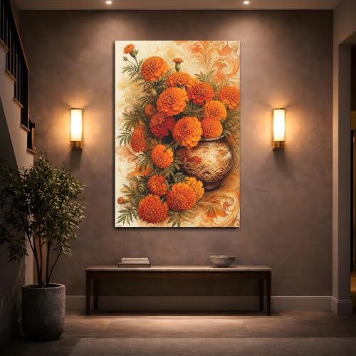 Toile florale marigolds orange l'esprit rétro chez vous