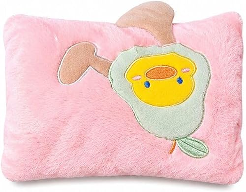 Electric Hot Water Bottle Pink Plush with Embroidered Design