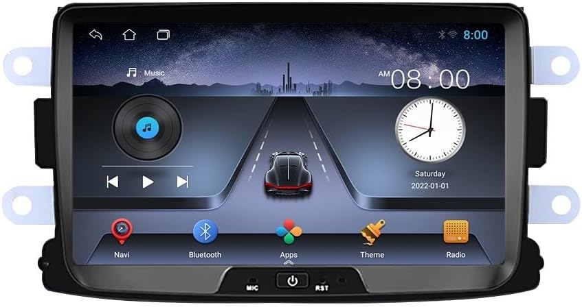 Android Navigation Stereo GPS Radio Display 8" IPS Touchscreen Headunit Tablet Pad Media Player for Renault Dacia/Duster/Sandero/Logan/Dokker, if Applicable Quad Core 1G+32G
