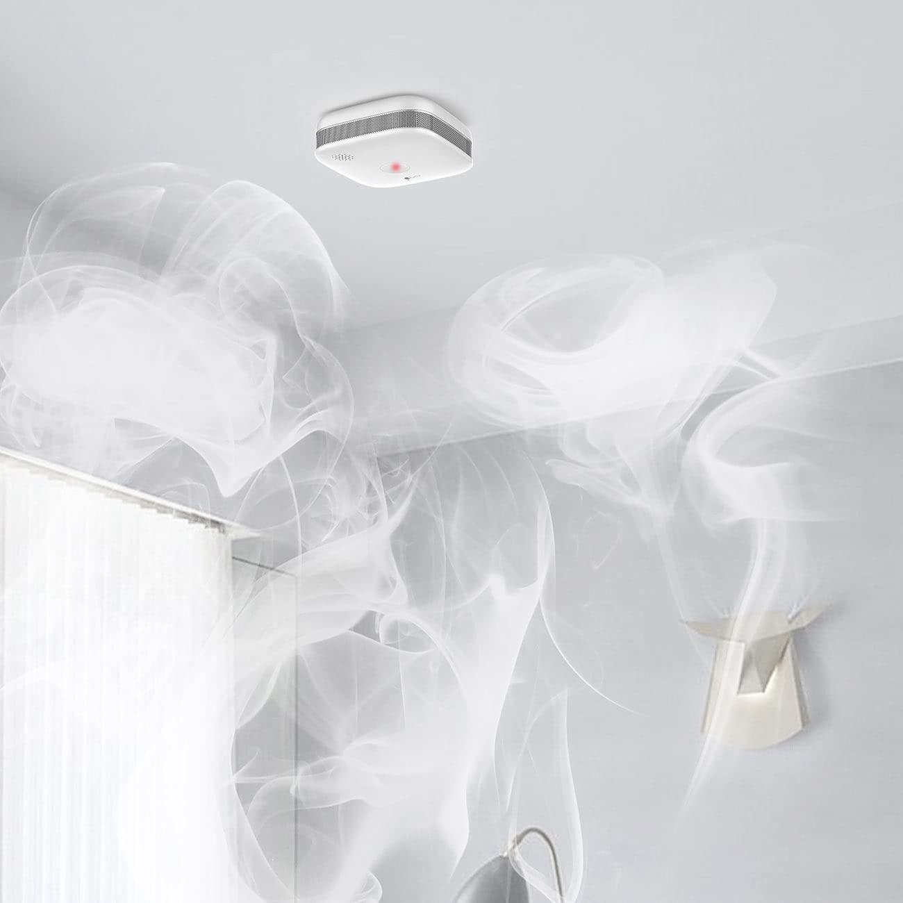 VisorTech Elesion Rauchmelder: 5er-Set WLAN-Design-Rauchmelder mit weltweiter App-Benachrichtigung (Smart-Home, Mini, Funk)