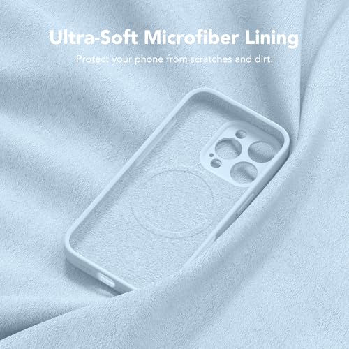 Image of Magnetic for iPhone 16 Pro Max Case, Compatible with MagSafe, [Full Camera Protection][Screen Protector] Silicone Shockproof Protective Phone Case for iPhone 16 Pro Max 6.9 inch, Light Blue