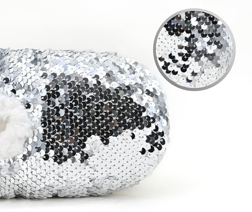 Image of Panda Bros Womens Ballerina Sequin Slippers, Bling House Slippers With Grippers