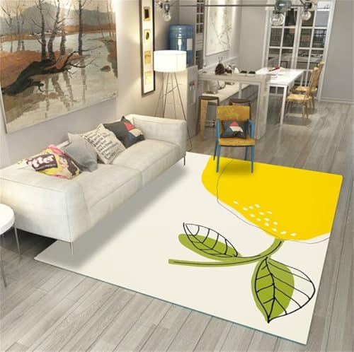 Tapis Garcon Chambre Sécurisé Antidérapant Gris Beige - 2