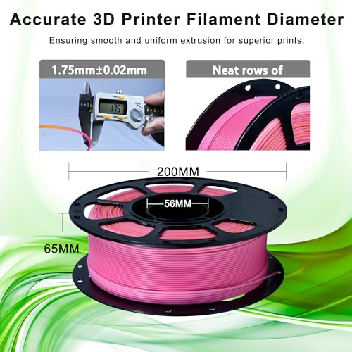 Image of iBOSS Matte Gradient 3D Printer PLA+ Filament 1.75 + /- 0.02mm, Matte Multicolor Filament PLA Plus 1KG(2.2LBS) Spool, Fit Most FDM 3D Printers (Matte Gradient Rose Red-Pink)