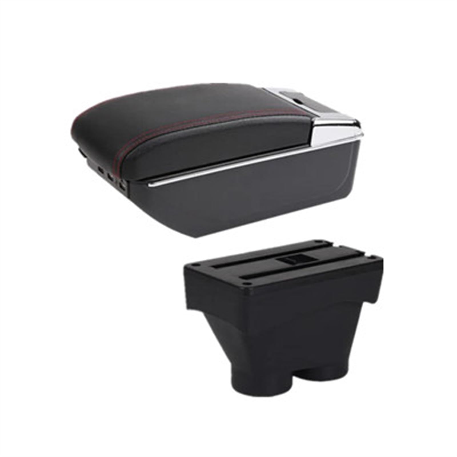 NOHEEU Car Interior Accessories Center Console Storage Box Multifunctional Armrest For 208 2012-2018(D red line)