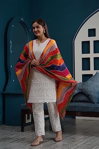 Chikankari Kurtis for Women Pakistani Salwar Kameez Suit Set Indian Dresses Cream White Kurti Pant & Dupatta Set3