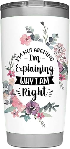 Im Not Arguing Im Just Explaining Why I Am Right acero inoxidable 20 onzas 30 onzas vaso de vino vaso delgado