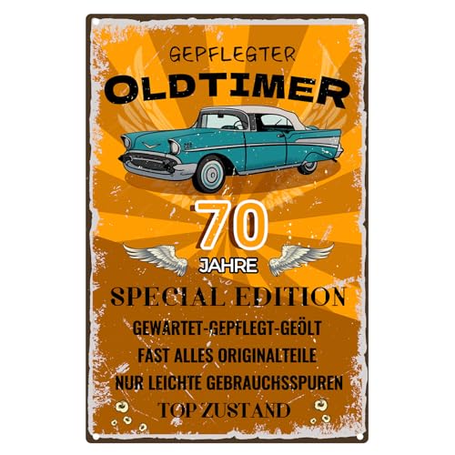 Blechschild Schild 70 Geburtstag, SCHILD 70 JAHRE KLASSIKER, Geschenke für...
