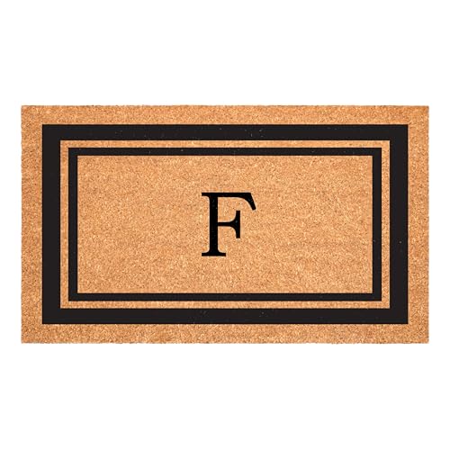 Calloway Mills 152961830F Black Border 18" x 30" Monogram Doormat, (Letter F)