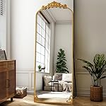 21"x 64" Arched Full Length Mirror, Freestanding Floor Mirror with Carved Metal Frame & Bottom Art Carved, Gold Full Body Mirror for HomeDecor, Halling Wall Mirror with Vintage Ornate Carved Accents - Image 2