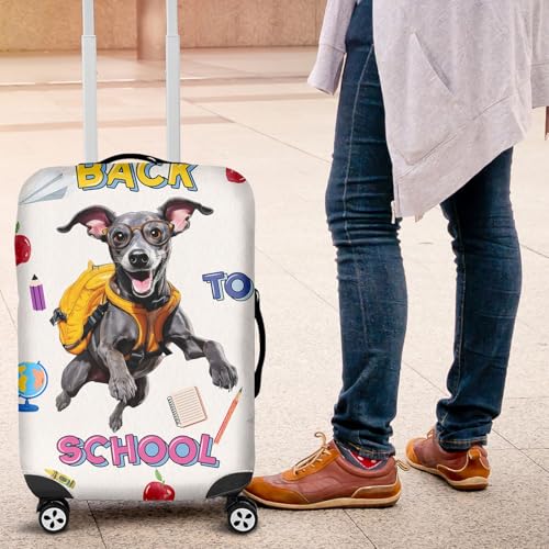 Back to School Cute Italian Greyhound Travel Luggage Cover Greyhound Dog Lover Suitcase Dust Protective Decor 130104