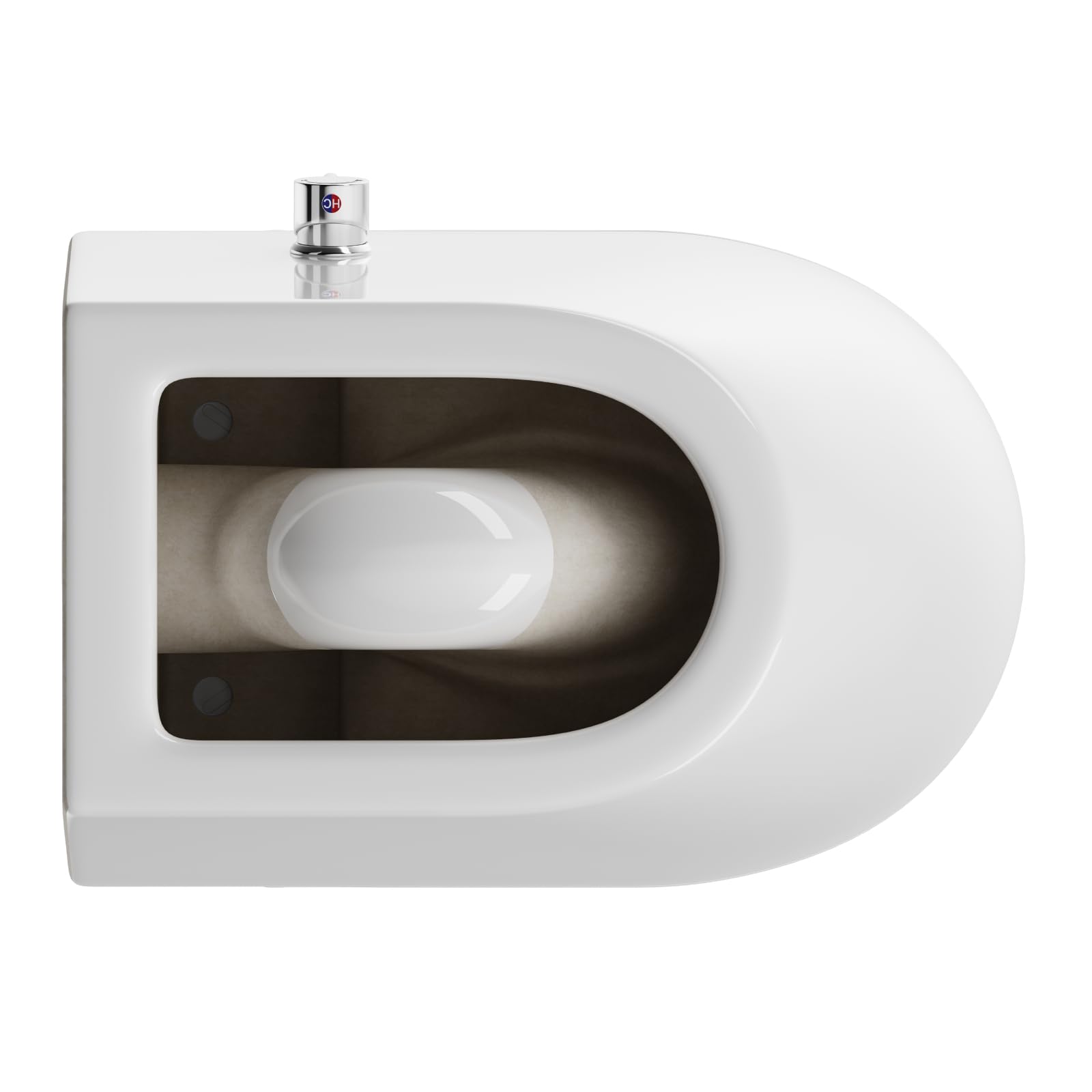 Inodoro de ducha sin borde con boquilla integrada, inodoro Taharet con grifo de agua fría/caliente, colgante redondo, inodoro de pared blanco con nano, inodoro con tapa de inodoro con descenso