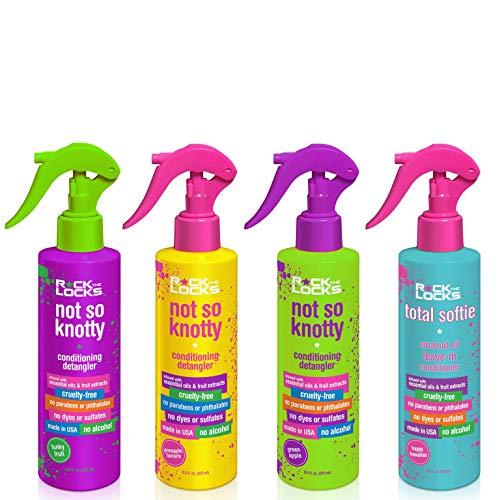 Rock the Locks | Not So Knotty Conditioning Detangler 3x (Green Apple, Pineapple Banana, and Funky Fruit) + Total Softie Coconut Oil Leave-In Conditioner