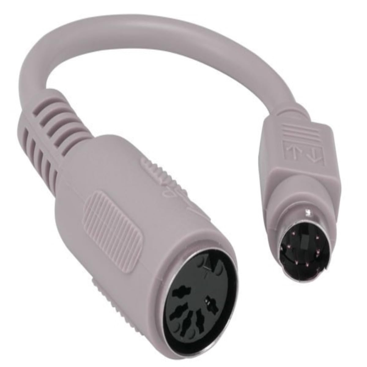 6 in. DIN5 Female to Mini-DIN6 Male at to PS2 Keyboard Adapter Cable - Beige