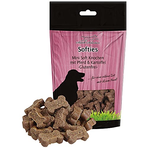 Schecker Hundeleckerli - Mini Soft Knochen mit Pferd & Kartoffel - glutenfrei - getreidefrei - 5 x 200g