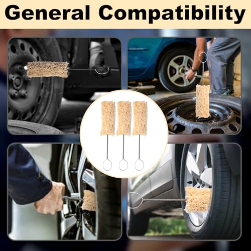 Image of 3 Pack Extra Long Tire Lube Brush Applicator Swab,11.7 inch Length, Handle Tire Lubricant Brush Applicator Swab Set for Changing Tires,Come with Tread Depth Gauge