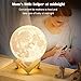 toyuugo Moon lamp (5.9 Inch), 3D Print LED Moon Light Lamp Moon Light for Kids, Dimmable Touch Control Brightness Light for Home Decoration and Gifts for Lover,Parents,Friends, 16 RGB Color