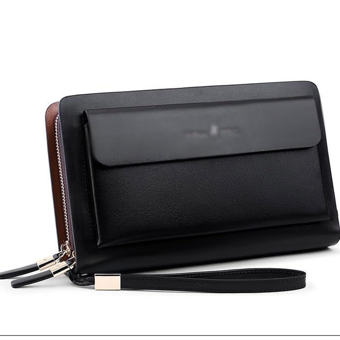 Wallet men's long genuine leather bag, large capacity grab bag, handbag, cowhide bag wallet(D)2