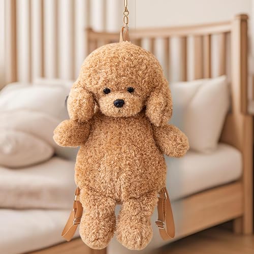 Générique Tasche in Form eines Hundes – Plüschtier – Rucksack in Form eines Hundes für Frauen Reise Schule, kaki, Se référer au descriptif