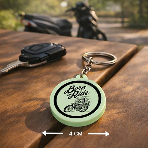 Image of Mi Glow Store Glow in Dark Keychain for Bike Men | Gift for Man | Bike Accessories | Charges in Light Glows in Dark | Key chain for Bike